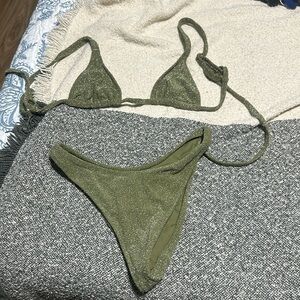 Sparkly green pacsun bikini, NWOT
